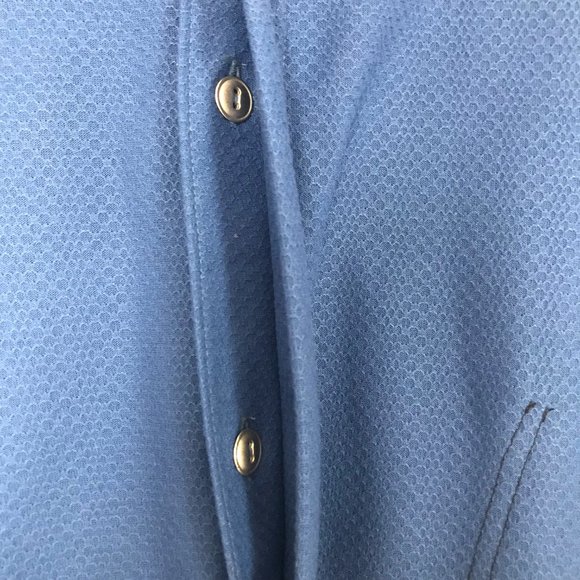 Jordan Nike Men's Blue Vintage Short Sleeve Button Down Textured Shirt XL USA - Picture 4 of 5